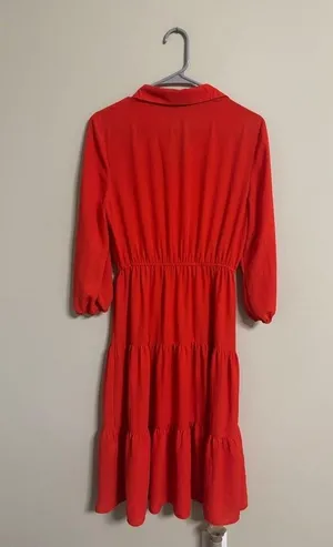 Nanette Lepore Button Front Long Sleeve Tiered Sheer Shirt Dress Size 4 thumbnail 2