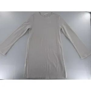 H&M Maternity Mama Long Sleeve Shirt Ribbed Basic Crewneck Minimalist Ivory thumbnail 3