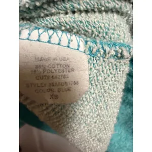 Delia's Whatevs 01 Varsity Graphic Sweatshirt Teal Blue Y2K Crewneck XS USA Made thumbnail 7