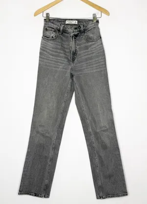 Abercrombie & Fitch 90s Straight Jeans 24 / 00 Gray Ultra High Rise thumbnail 1
