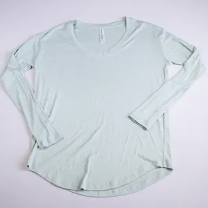 Athleta Cloudlight Rib Stratus Top Women S Teal‎ Blue Long Sleeve Scoop Neck Tee thumbnail 1