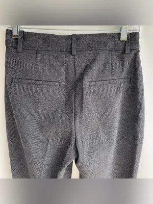 H&M grey plaid slim ankle slacks equestrian preppy academia fall winter office 4 thumbnail 8
