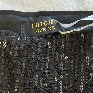 Uoighf Black Sequin High Waist Shorts Size XS thumbnail 2