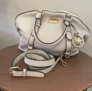 Michael Kors Cream Leather Handbag White thumbnail 1