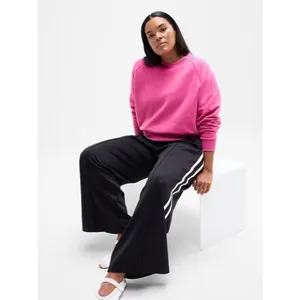 New Athleta L Forever Fleece Relaxed Crew Sweatshirt Jewel Pink Large Regular thumbnail 4