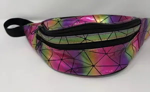 Rave Festival Luminous Fanny Pack Holographic Geometric Iridescent‎ thumbnail 1
