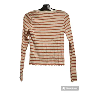 True Craft Button-Up Top Ribbed Knit Long‎ Sleeve Striped XS thumbnail 2