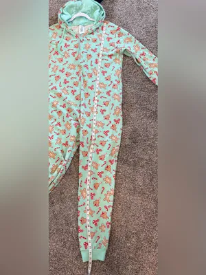 Disney Mickey Bars Mouse Holiday Gingerbread Hooded Romper Pajamas Adult Large thumbnail 6