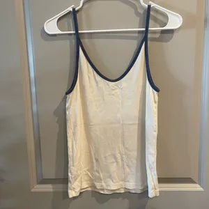 White Tank Top with Blue Trim thumbnail 3