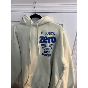 Mayfair Group "It Costs $0.00 To Be A Nice Person" hoodie in a light green L-xl thumbnail 2