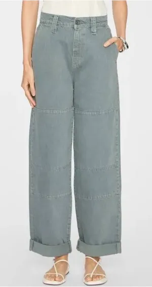 Frame Denim The Cuffed Utility Trouser in Slate Gray Women’s Size 28 Cotton Pant thumbnail 1