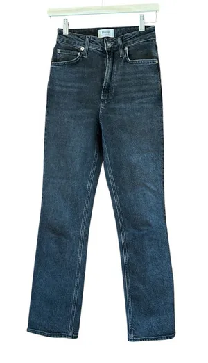AGOLDE Vintage‎ High Rise Bootcut Jeans Technique Faded Black Gray Size 24 thumbnail 1