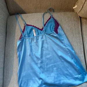 Victorias Secret Elegant Blue and Purple Lace Slip thumbnail 3
