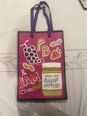 NEW Trader Joes Reusable Tote Bag Mac & Cheese, PB & Jam thumbnail 2