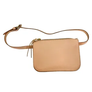 Madewell The Simple Pouch‎ Belt Bag in Linen Cream Leather thumbnail 3