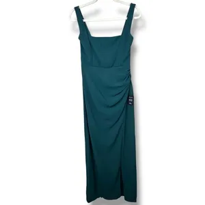 NEW Lulus Glamorous Disposition Emerald Green Square Neckline Ruched Maxi Dress thumbnail 5