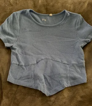 Light blue PacSun crop top thumbnail 1
