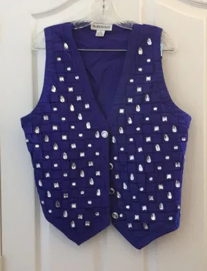 FINAL MARKDOWN basket weave jeweled vest large thumbnail 1