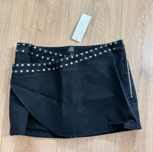 New bought for $79 Black studded BDG mini skirt with silver studs along the side, size S #punk #edgy thumbnail 1