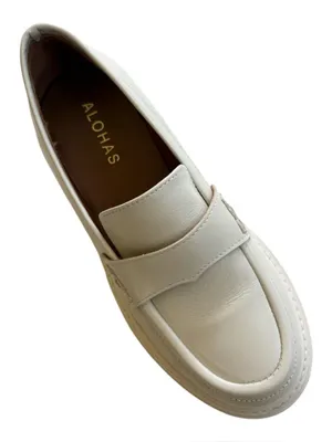 EUC ALOHAS Leather Trailblazer Platform Loafers Cream Size 6.5 thumbnail 5