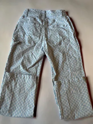Hollister California High-Rise Utility Dad Pants - Blue Checkered thumbnail 2