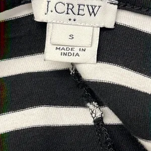 J. Crew Black & White Striped T- Shirt Dress w/ Ruffled Puff Sleeves- Small thumbnail 7