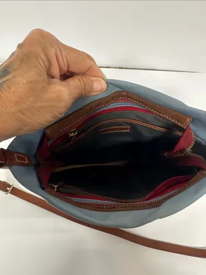 Dooney & Bourke Blue Crossbody with Brown Leather Trim thumbnail 4
