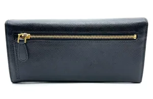 Prada Black saffiano leather Wallet and Card Holder Set W/box thumbnail 4