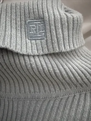 Ralph Lauren Light Blue Ribbed Turtleneck Sweater thumbnail 3