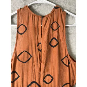 Eva‎ Franco Faith Jumpsuit Rust Geometric Wide Leg Halter Boho 4 thumbnail 6