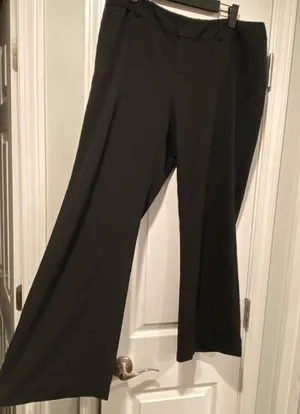 Coldwater Creek Size 14P Soft Stretch Black Wide Leg Zip Up Trouser Pants thumbnail 1
