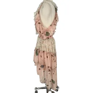 Free People Mixed Print Floral Sleeveless Tiered High Low Dress Size Small Fairy thumbnail 6