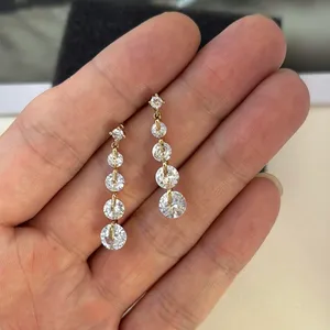 Sparkling CZ Dangle Drop Earrings for Women thumbnail 5