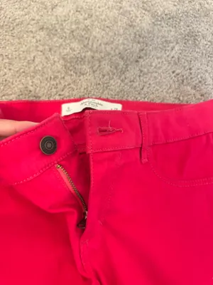 Abercrombie & Fitch Women Velvet Pants Pink 6/28 W Skinny Zip thumbnail 5