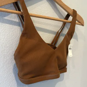 OFFLINE By Aerie Ribbed Plunge Sports Bra Size Small S NWT thumbnail 2