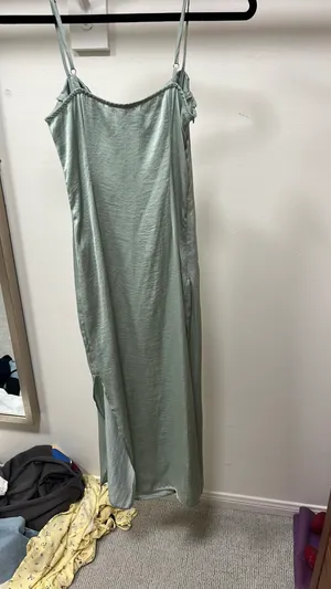 Princess Polly silk sage green midi dress thumbnail 2