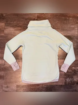 Old Navy Cowl Neck Fleece Pullover Mint Color Thumb Holes XS Warm Fall Outdoor thumbnail 4