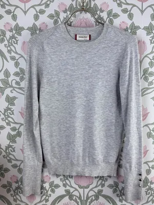 Sunday Best by Aritzia Light Gray Knit Sweater with Button Detail - Size - Small thumbnail 9