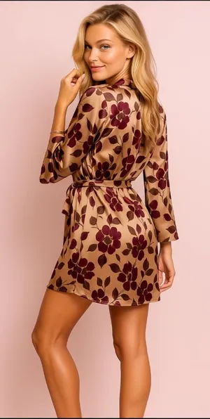 Victoria’s Secret Floral Satin Robe vintage thumbnail 1