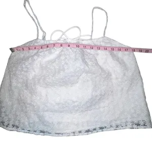 Heatherly‎ Tamar White Floral Embroidered Lace Cropped Cami Tank Top Women Large thumbnail 5
