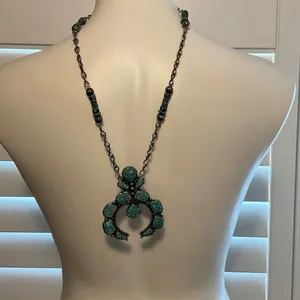 Turquoise Statement Necklace Silver thumbnail 1