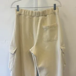 BDG Urban Outfitters Cream Cargo Sweatpants Wide Leg Fleece Joggers‎ OB1802470 M thumbnail 5