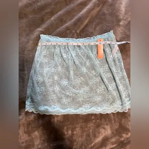 COLSIE Women’s Light Blue Sheer Lace Mini Skirt Cover Up Sz L NWT thumbnail 6