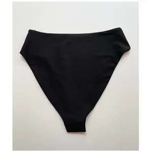 Quince Italian High-Rise High-Leg Bikini Bottom Swim Black Size XL NEW thumbnail 4