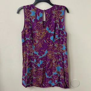 Cabi Palm Grass Tropical Sleeveless Blouse Sz M thumbnail 7