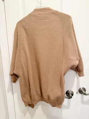 ANTHROPOLOGIE AKEMI + KIN Petra Dolman Sleeve Cocoon‎ Cardigan Sweater Camel thumbnail 6