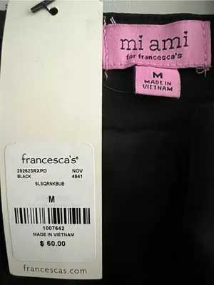 Francesca's NWT Emily Square Neck Bubble Hem Mini Dress - Black - Size M thumbnail 4