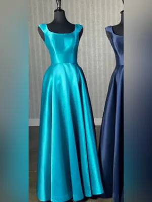 Madison James 22-722M Modest Prom Dress Gown in Peacock‎ Teal Size 4 thumbnail 7