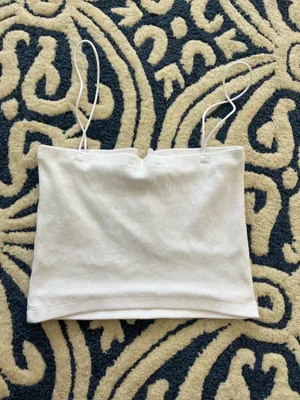 ZARA White Cropped Tank Top thumbnail 2