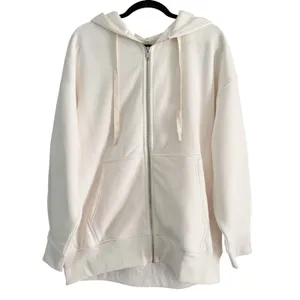 NWT Everlane Luxe Fleece Oversized Full Zip Hoodie Sweatshirt Bone Womens Large thumbnail 4